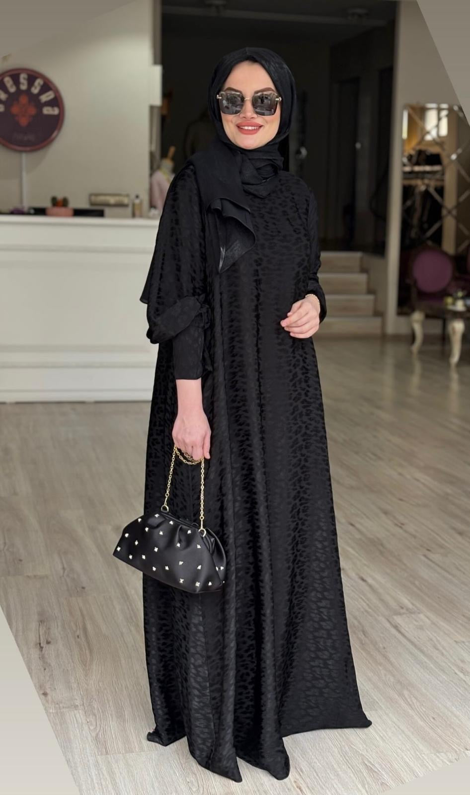 Rana yazlık günlük elbise – Siyah renk