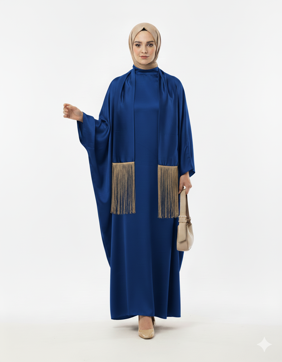 (Mavi ) Yaz sezonuna uygun Rawya elbisesi.