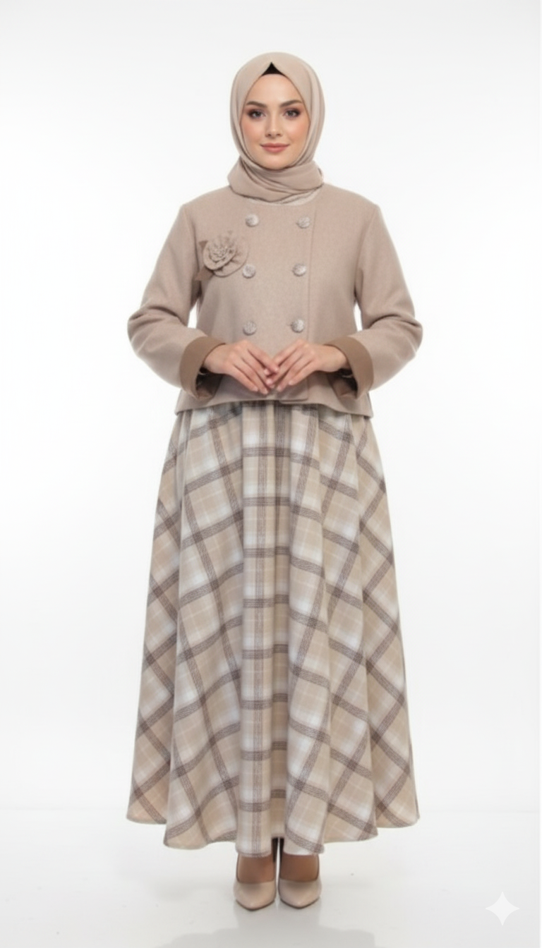 Julia Kışlık Takım (Kahverengi + Bej)