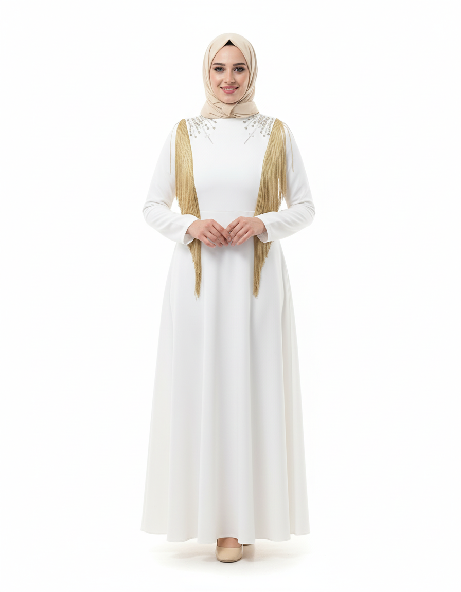 Tala Beyaz renkli, yaz mevsimi için özel bir elbise