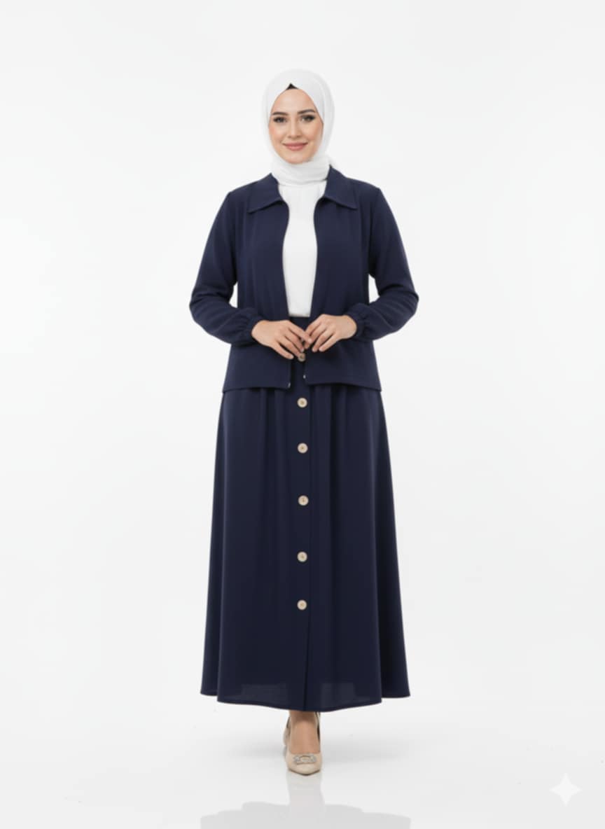 (lacivert)Raghad Takımı Yazlık – Günlük kullanım için ideal, hafif ve şık bir tasarım