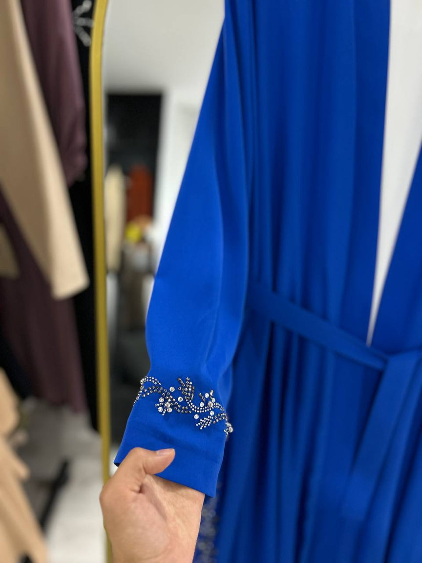 Lilas" Yazlık Resmi Abaya Takımı (mavi)