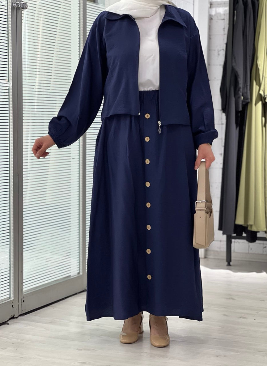 (lacivert)Raghad Takımı Yazlık – Günlük kullanım için ideal, hafif ve şık bir tasarım