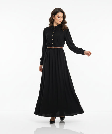 فستان هيا العملي الصيفي اللون الاسود