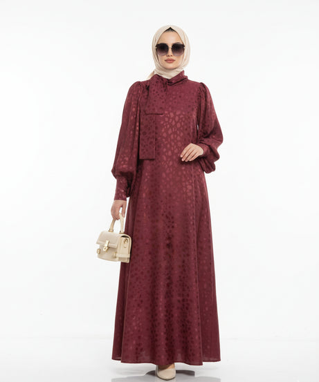 Rana yazlık günlük elbise – şarap gibi renk