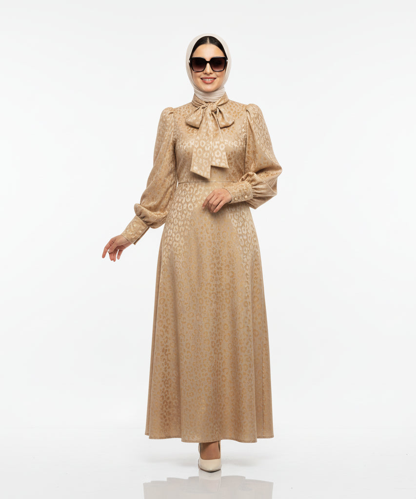 Rana yazlık günlük elbise – Bej renk