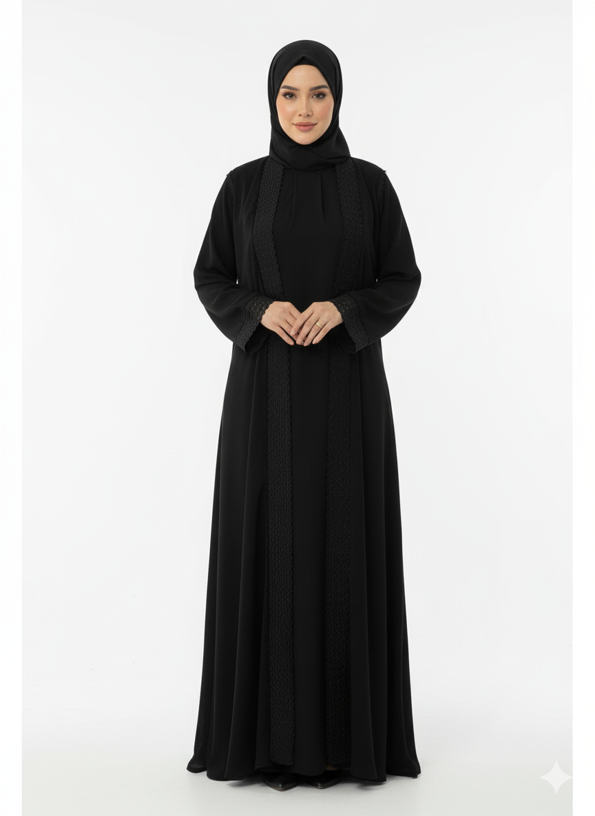 Nawaaem Abaya Takımı (Siyah)