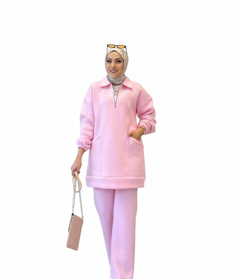Shatha Kışlık Pijama Takımı (Pembe)