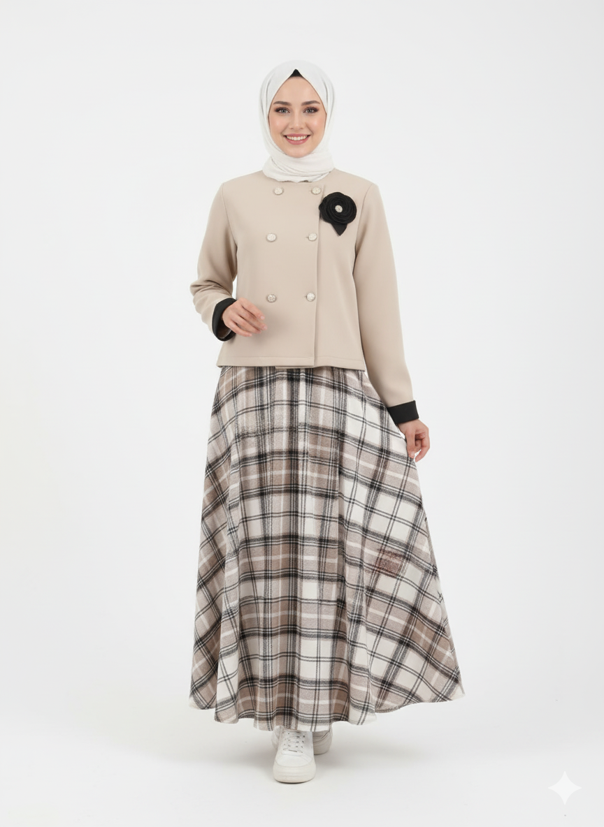 Julia Kışlık Takım (Siyah + Bej)
