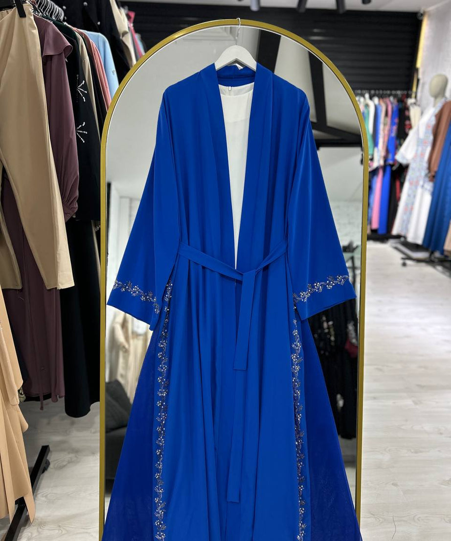 Lilas" Yazlık Resmi Abaya Takımı (mavi)