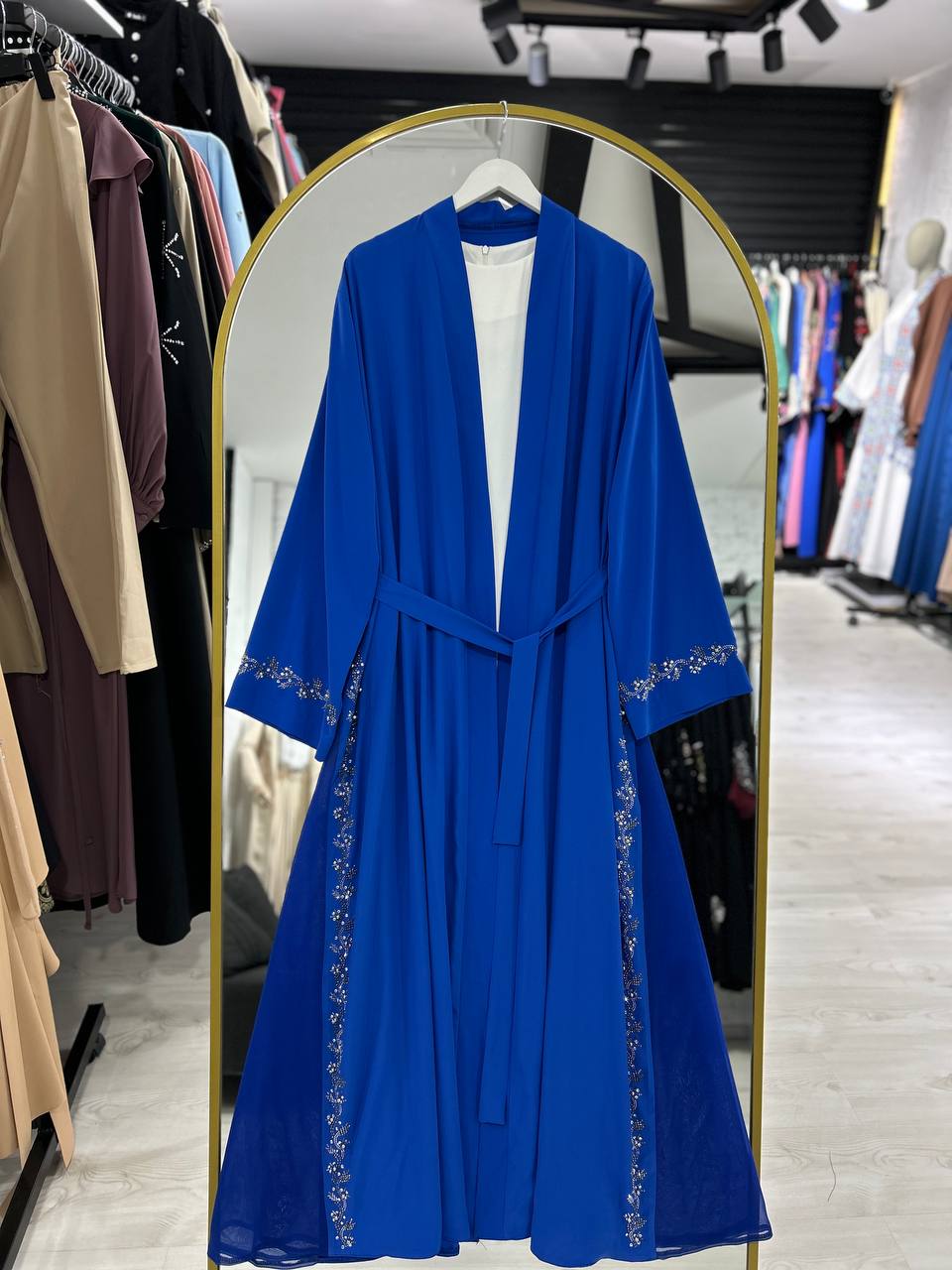 Lilas" Yazlık Resmi Abaya Takımı (mavi)