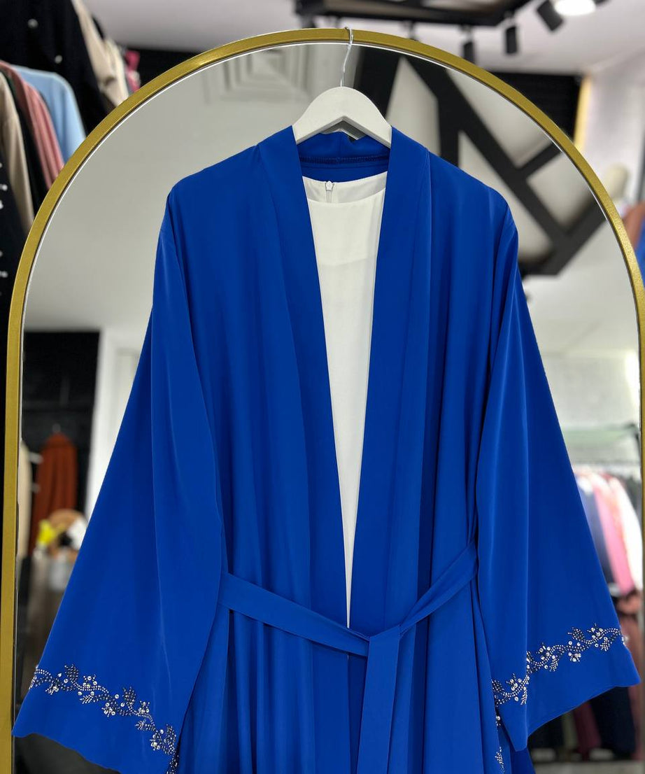 Lilas" Yazlık Resmi Abaya Takımı (mavi)
