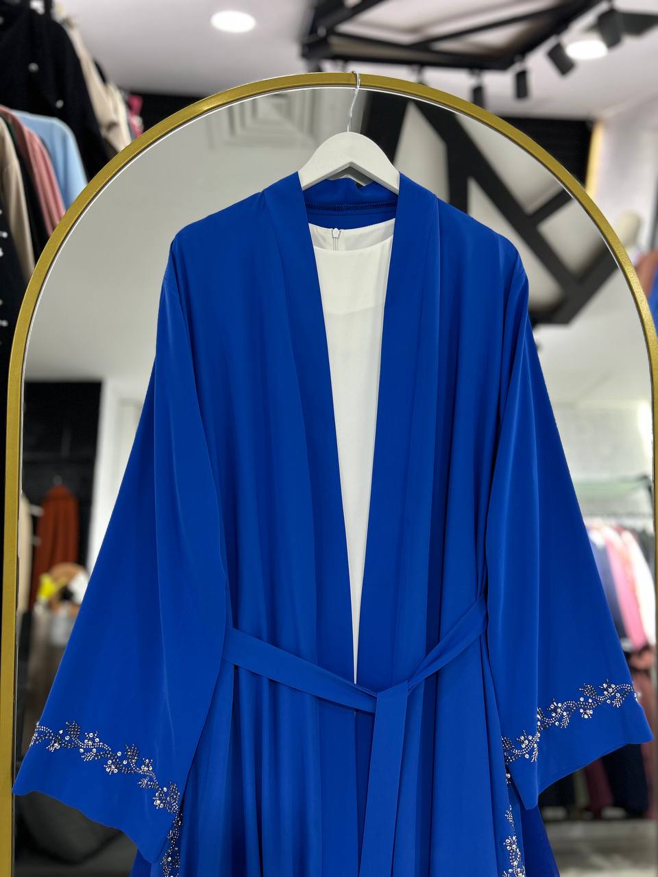 Lilas" Yazlık Resmi Abaya Takımı (mavi)