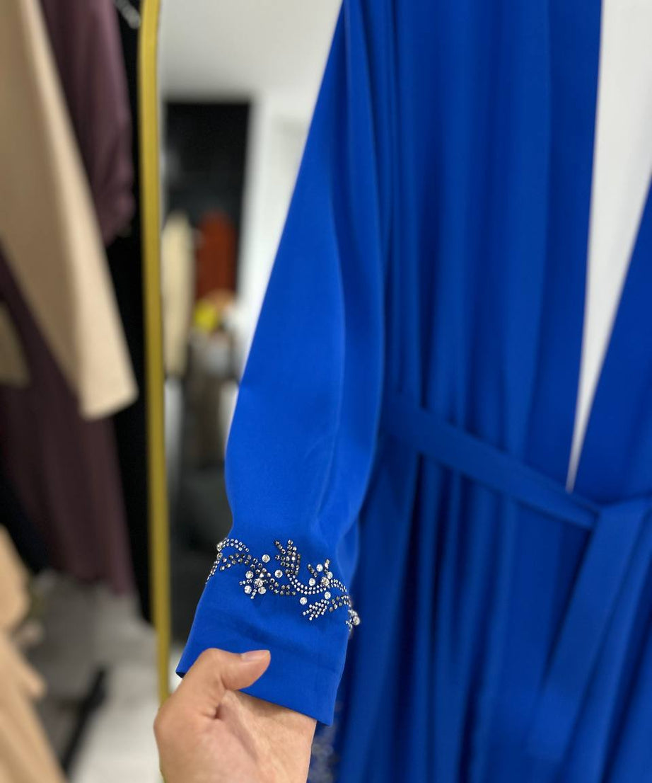 Lilas" Yazlık Resmi Abaya Takımı (mavi)