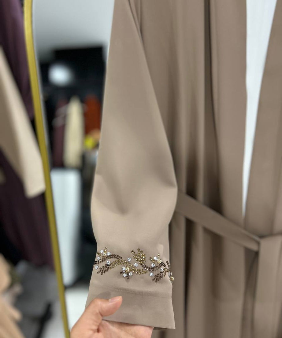 Lilas" Yazlık Resmi Abaya Takımı (Bej)