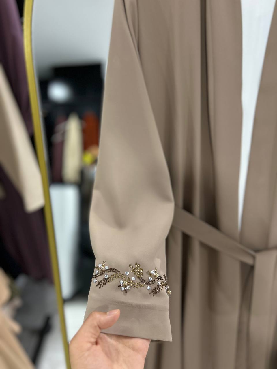 Lilas" Yazlık Resmi Abaya Takımı (Bej)