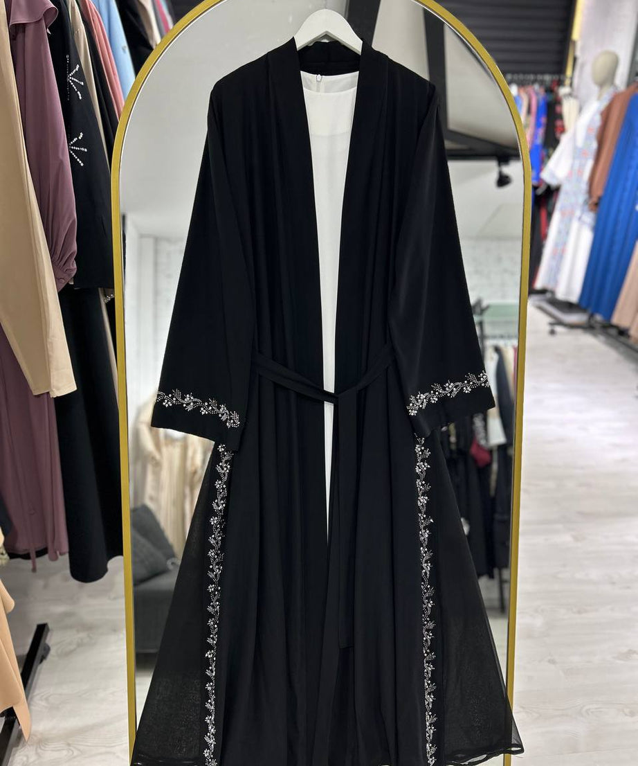 Lilas" Yazlık Resmi Abaya Takımı (Siyah)