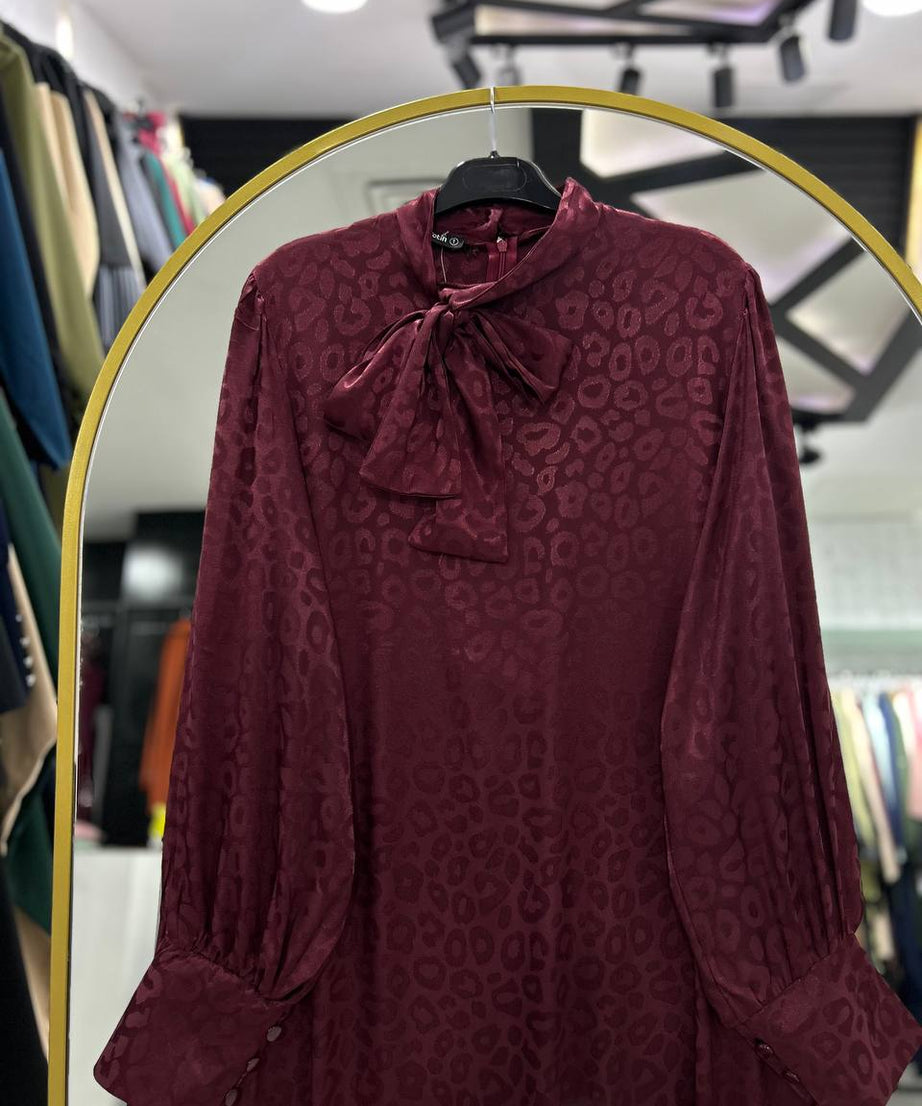 Rana yazlık günlük elbise – şarap gibi renk