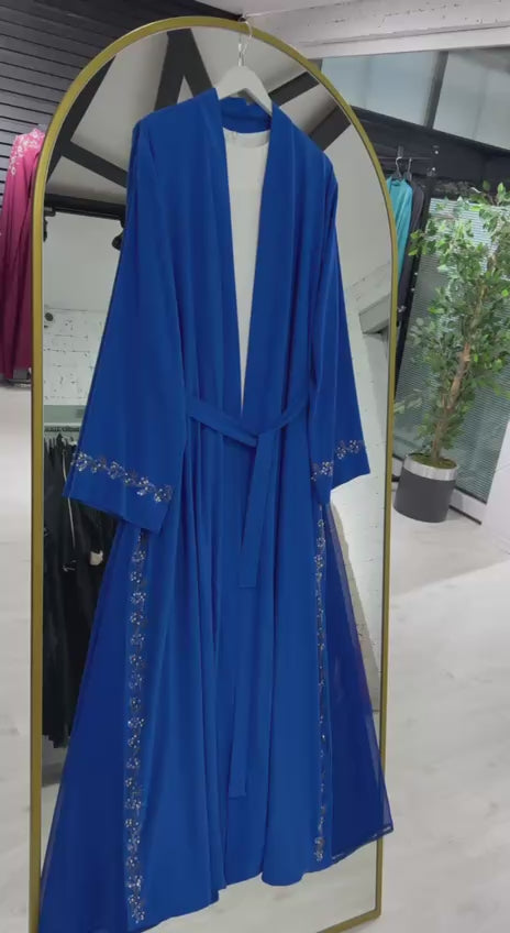 Lilas" Yazlık Resmi Abaya Takımı (mavi)