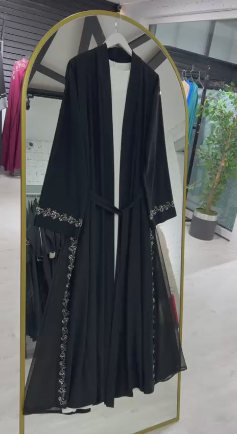 Lilas" Yazlık Resmi Abaya Takımı (Siyah)